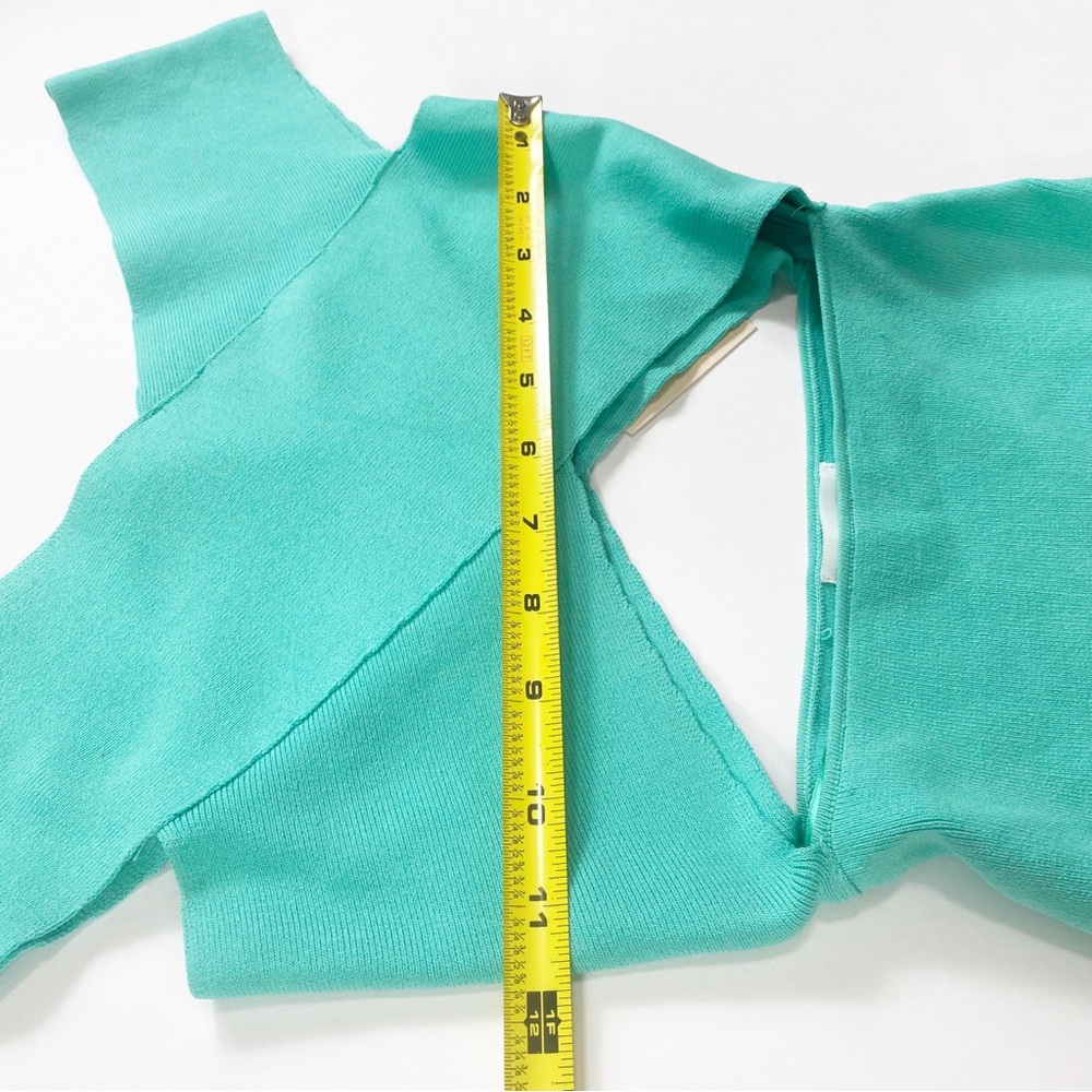 Superdown Dress Waist Cut out Rayon Spandex NWT Side Zipped Green Size Small - Picture 7 of 11